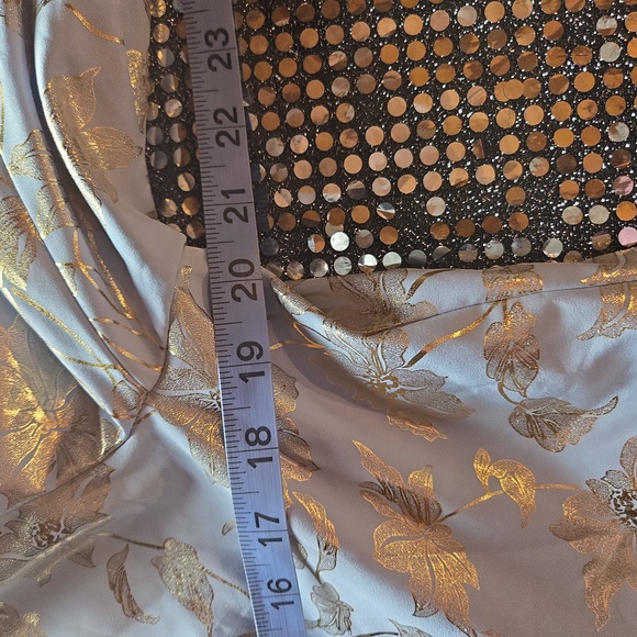 Manfinity Pastel Eggshell Blue Gold Metallic Floral Suit Coat Blazer - Picture 11 of 15